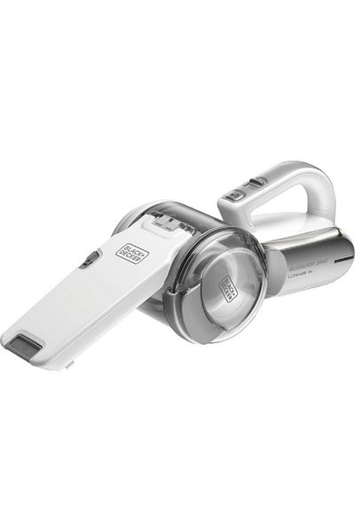 Black&Decker 18V Lightweight and Compact Cordless Dustbuster Pivot Hand Vacuum White and Grey