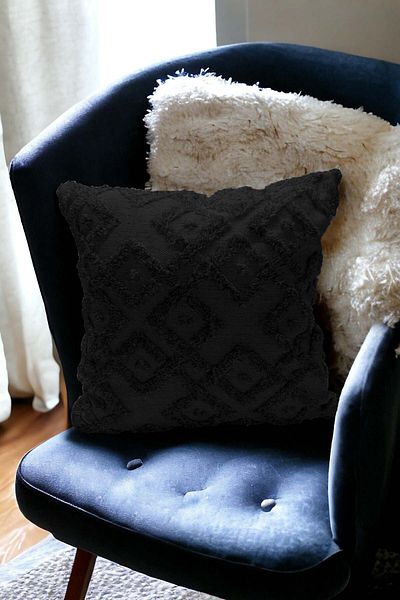 Mislina Home Διακοσμητική Μποέμ Μαξιλαροθήκη Ριχτάρι 45x45 εκ. Μαύρη
