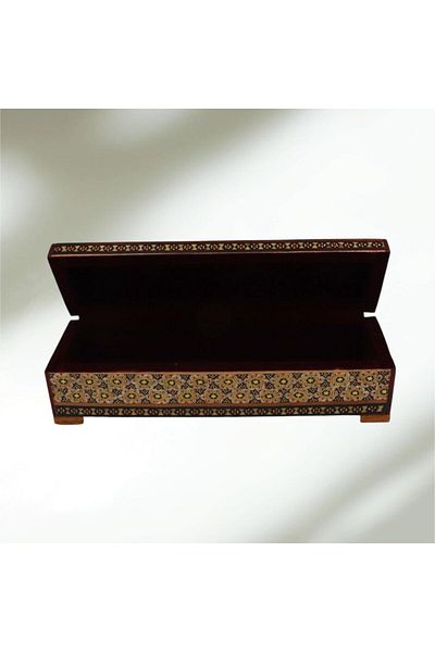 Okya Home Handcrafted Wooden Jewelry Box with Traditional Inlay – 20×6×5 cm