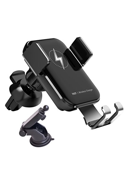 İdeas4comfort Universal car mount with wireless charger, 15W fast charging, touch sensor, Ideas4Comfort
