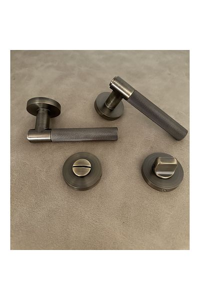 KOLDOOR Rivax Meta Antique Yellow Zamak Round Rosette Wc Bathroom Door Handle 1 Set