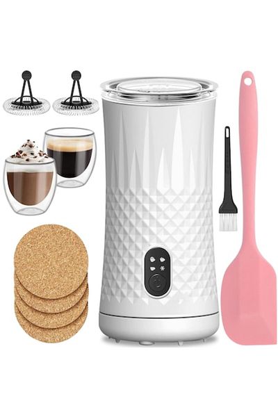 GABOS Spumator de lapte 4 în 1 pentru cafea, alb, GABOS™, 240 ml, 400 W