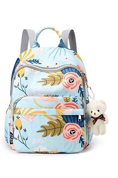 huitich Floral Print Mums Baby Travel Bag Blue