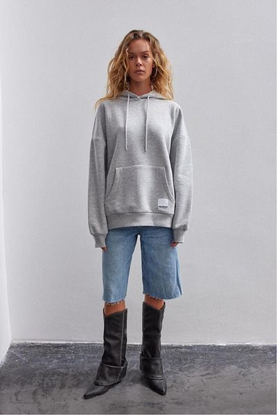 bases. Oversize Fleece Hooded Sweatshirt