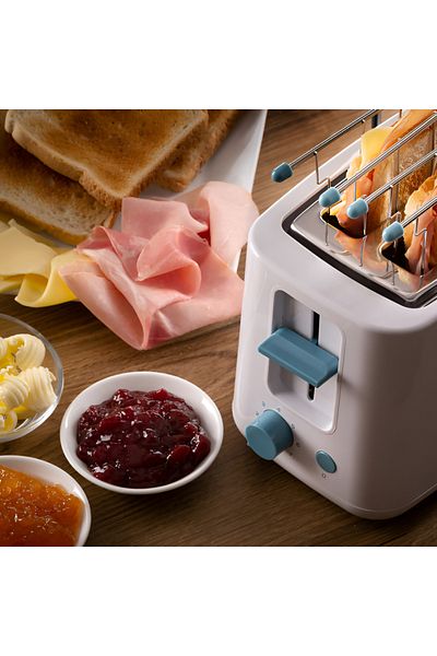 ARIETE Compartments Stainless Steel Construction Qubi Toaster White and Grey