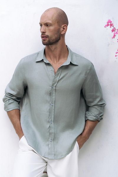 BOHEMAİ Ανδρικό πουκάμισο Bice Mint Oversize