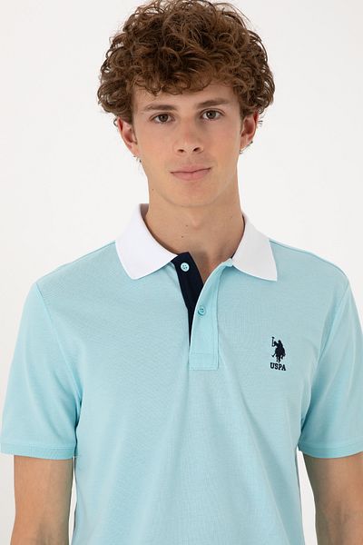 U.S. Polo Assn. Men's Regular Fit Polo Neck Aqua T-Shirt 50306809-Vr007