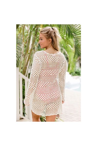 Lingerie Eross beach dress Long Sleeve M White