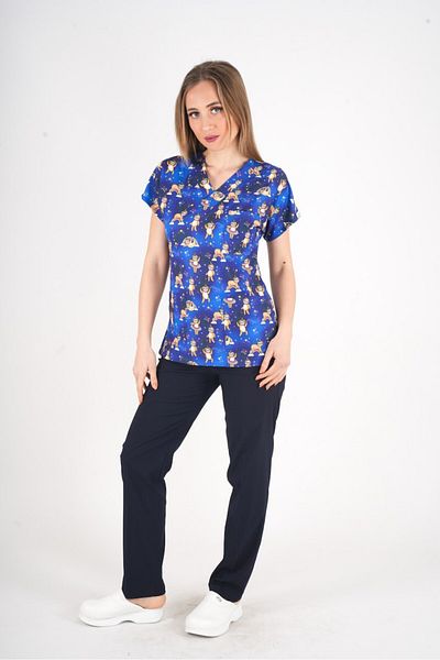 Nur Medikal Giyim Unisex Stars Club Set Uniforme Scrubs Chirurgicale din Lycra pentru Doctori și Asistente Spital