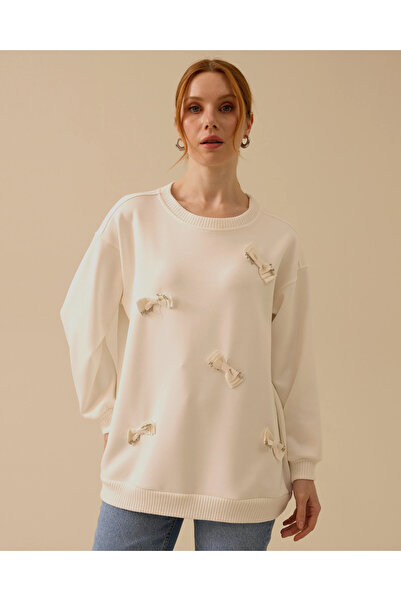 SCL Світшот з круглим коміром і каменем