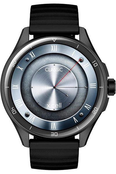 X.Cell Xcell Classic6 Smartwatch, 1.43" AMOLED, BT Calling, 2 Straps, HR/BP/SpO₂, IP68 – Black Strap
