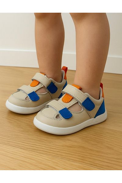 JOJO KIDS Детски обувки за ходене от естествена кожа, ортопедични, сандали със затворени пръсти, неплъзгаща се подметка