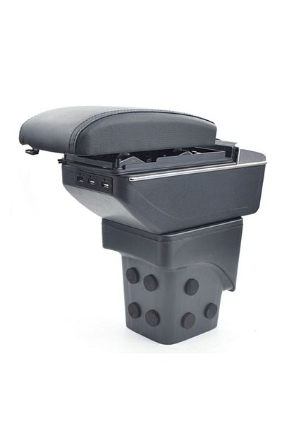 AVR AVR® armrest for Ford Focus 2 II (07.2004-09.2012) model 7H, black, eco-leather, with USBs
