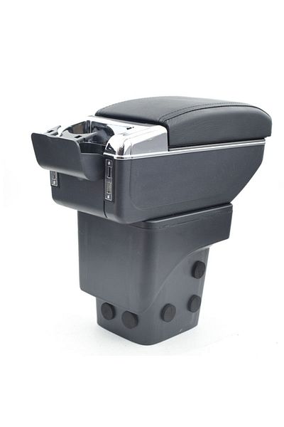AVR AVR® armrest for Ford Focus 2 II (07.2004-09.2012) model 7H, black, eco-leather, with USBs