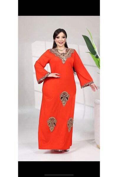 Kaptins Women's Long Dress with Lace Detail
