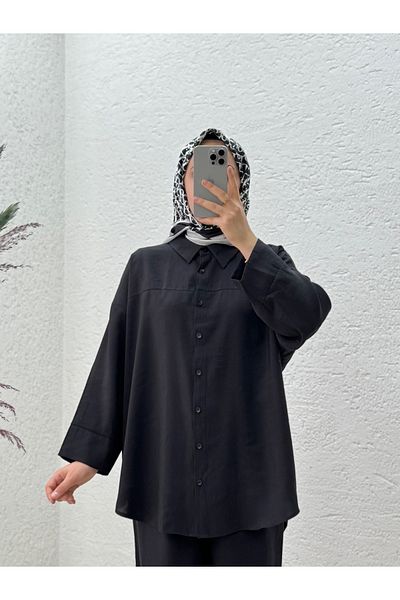 MİHRA STORE Orelella Trouser Suit with Cuffs-As479 Black