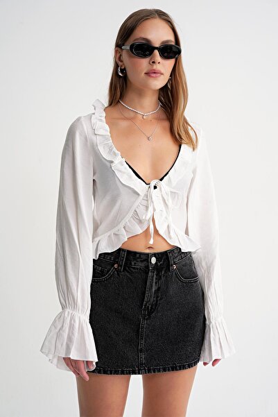 Mixray 4712 Bluză Bolero Modal pentru damă, albă