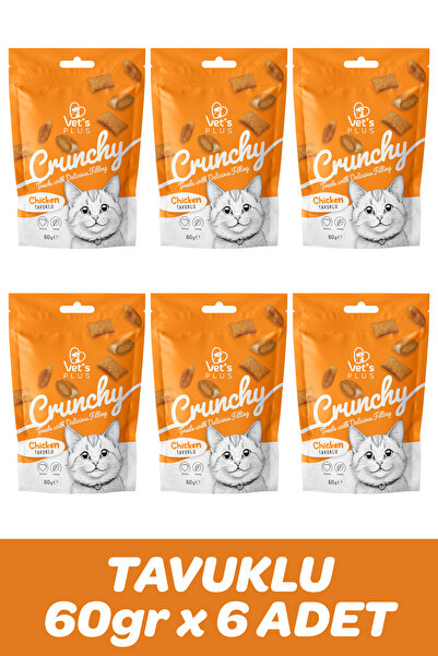 Vet's Plus Crunchy Tavuklu Ve Catnipli Kedi Ödül Maması 60gr (6 ADET)