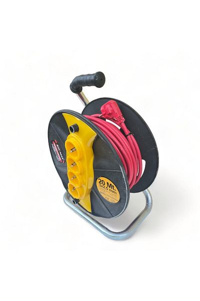 COBI SMART® Extension cord 20 m, 3x1.5 mm², integrated drum, carrying handle, 4 sockets - COBI SMART®