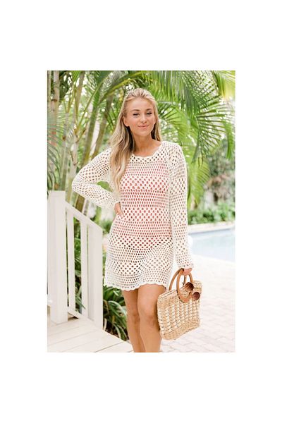 Lingerie Eross beach dress Long Sleeve M White