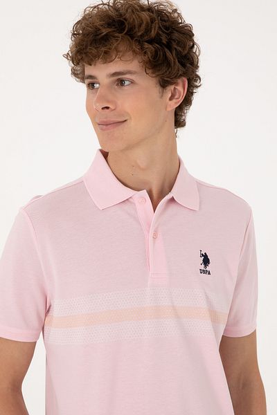 U.S. Polo Assn. Men's Regular Fit Polo Neck Light Pink T-Shirt 50306852-Vr078