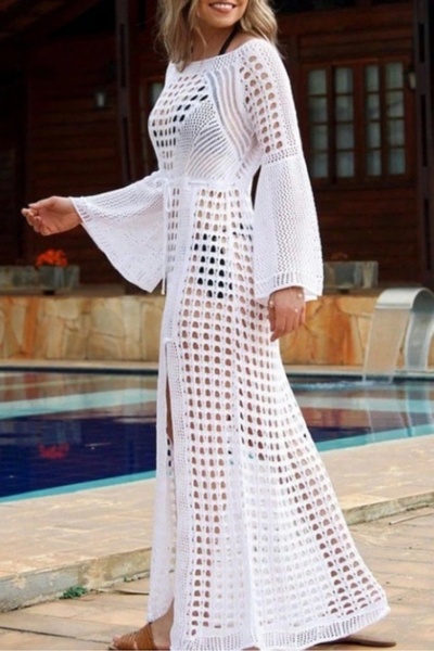 Edolika Women's Bat Sleeve Knitwear Maxi Size Pareo