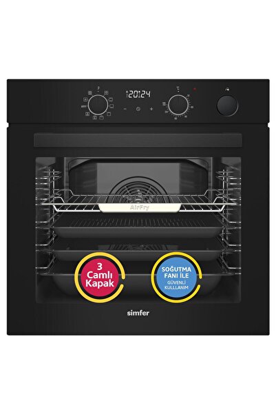 Simfer 11 Fonksiyon Steam Master Siyah 3'lü Ankastre Set ( Fırın + Ocak + Davlumbaz)