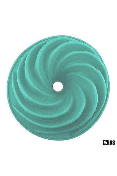SIKS Baking Mold For Cakes, Cake, Silicone Material, Round, 22x9.5 Cm, Turquoise