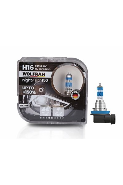 WOLFRAM H16 Halojen Ampul NV +%150 Fazla Işık ve %20 Beyaz Işık 12V 19W 29316NV