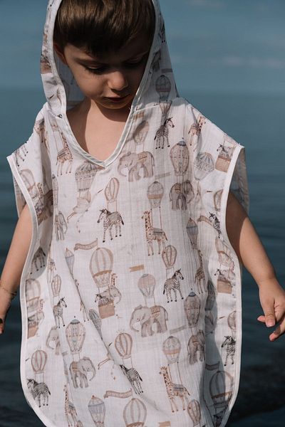 Tuğba Kuğu Muslin Poncho - Pureline Series - Dreamland Safari