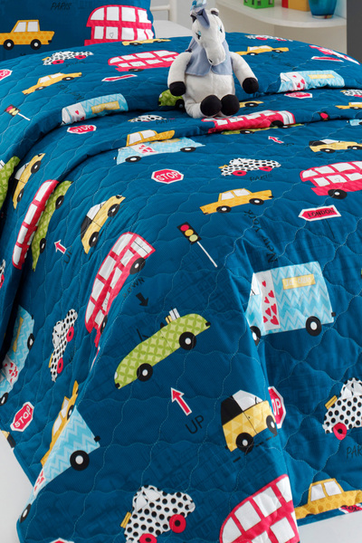 Eponj Home Çok Amaçlı Örtü Tek Kişilik Paula Mavi