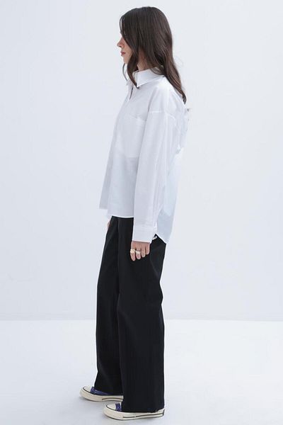 ALLDAY White-Pocket Lycra Poplin Shirt