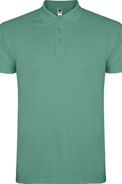 OEM Tricou polo bărbătesc cu mânecă scurtă, bumbac, nuanță verde deschis, măr...