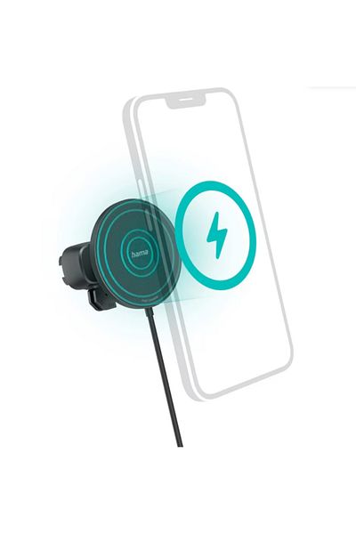 Hama Hama MagCharge Car FC15 201697 wireless car charger, 15W (Black)