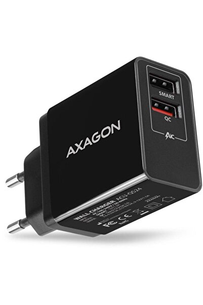 Axagon Incarcator retea Axagon ACU-QS24, 2x USB, QC 3.0, 24W, (Negru)