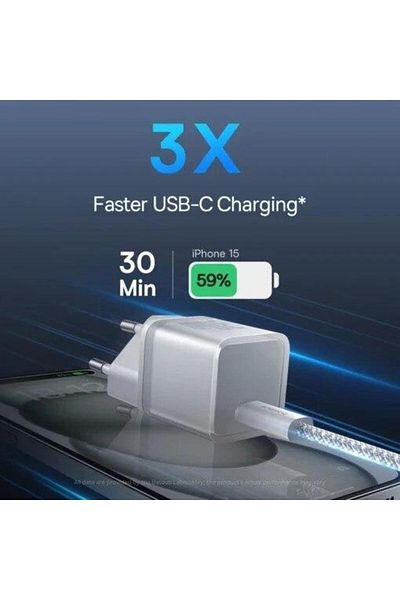 Baseus Incarcator retea Baseus GaN5S, Quick Charge 30W, 1 x USB Type-C (Alb)