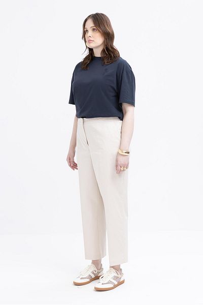 ALLDAY Plus Size Lycra Carrot Pants with Stone-Waist Elastic