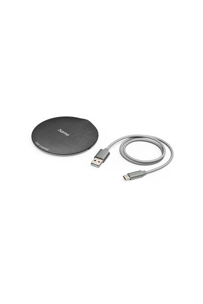 Hama HAMA QI-FC10 Metal 201680 wireless charger, universal, QI, 10W (Black)