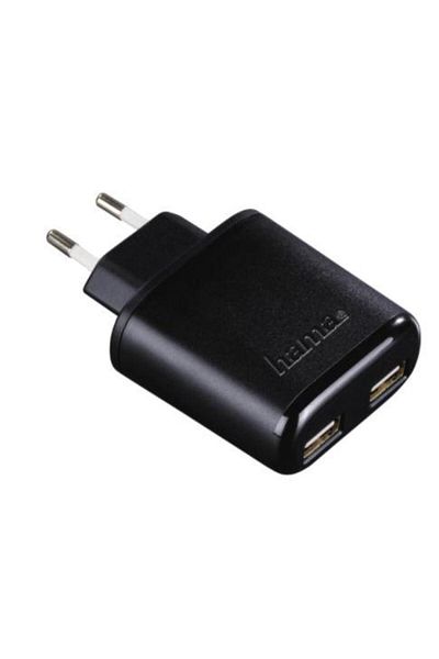 Hama Hama 00173608 mains charger, 2 x USB, 4.8 A (Black)