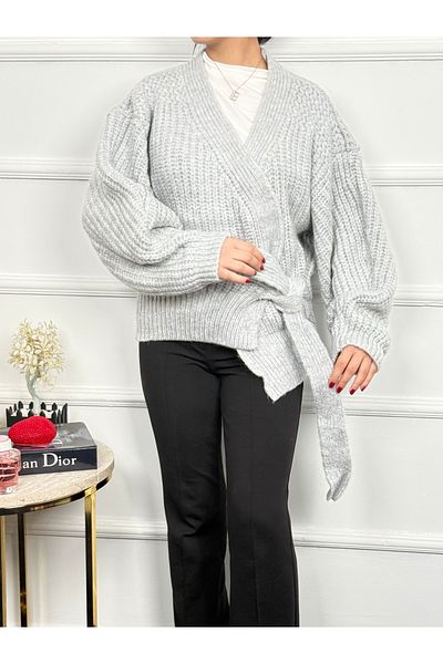 RACE FASHİON Women's Tie Detailed Knitwear Cardigan Rc8204