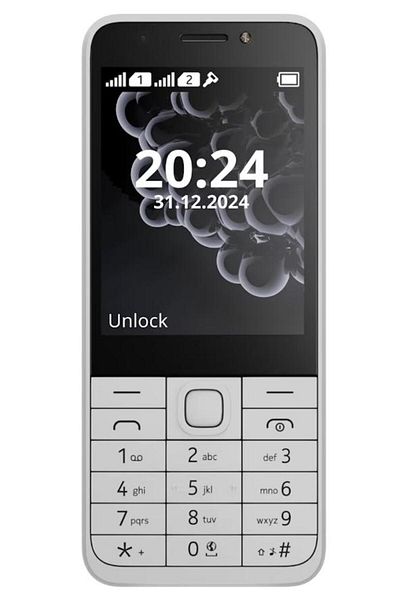 Nokia 230 2024 Dual SIM 2G Phone, 2.8" TFT LCD, Durable, Elegant Design, White