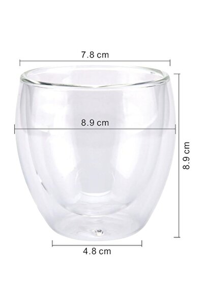 İdeas4comfort Set 2 glasses for tea and coffee made of transparent, heat-resistant glass, double walls, 250 ml, Id