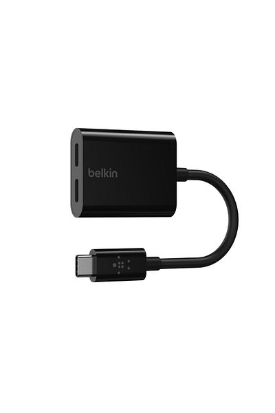 Belkin Adaptor audio/incarcare Belkin RockStar USB-C - 2 x USB-C