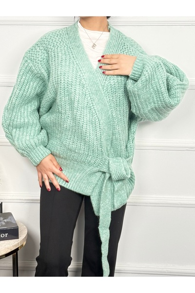 RACE FASHİON Women's Tie Detailed Knitwear Cardigan Rc8204