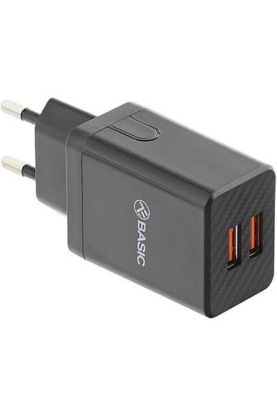 TELLUR Incarcator retea Tellur Basic TLL151211, 2x USB (Negru)