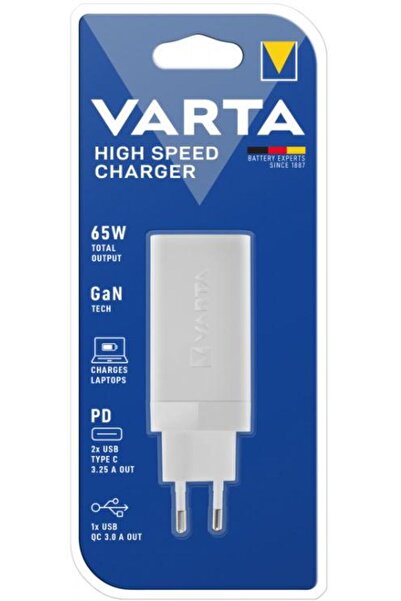 Varta Incarcator Retea USB Varta GaN, Quick Charge, 65W, USB, USB Tip-C (Alb)