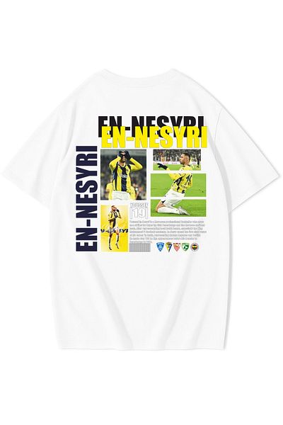 New Shine 1 tricou este un cadou pentru achiziții de 6 și mai sus în coș - Tricou oversize unisex Yusuf En-nesyri
