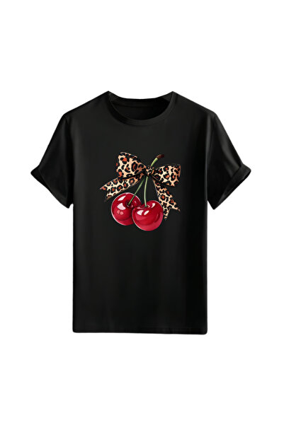 Gölge Store Cherry Chest Printed Unisex Oversize T-Shirt