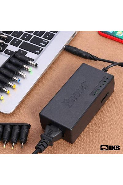 SIKS Încărcător universal pentru laptop, 9 conectori, negru