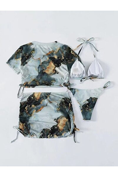 Plaja biz 4-piece women's swimsuit, blouse and skirt included, adjustable Brazilian briefs Bari